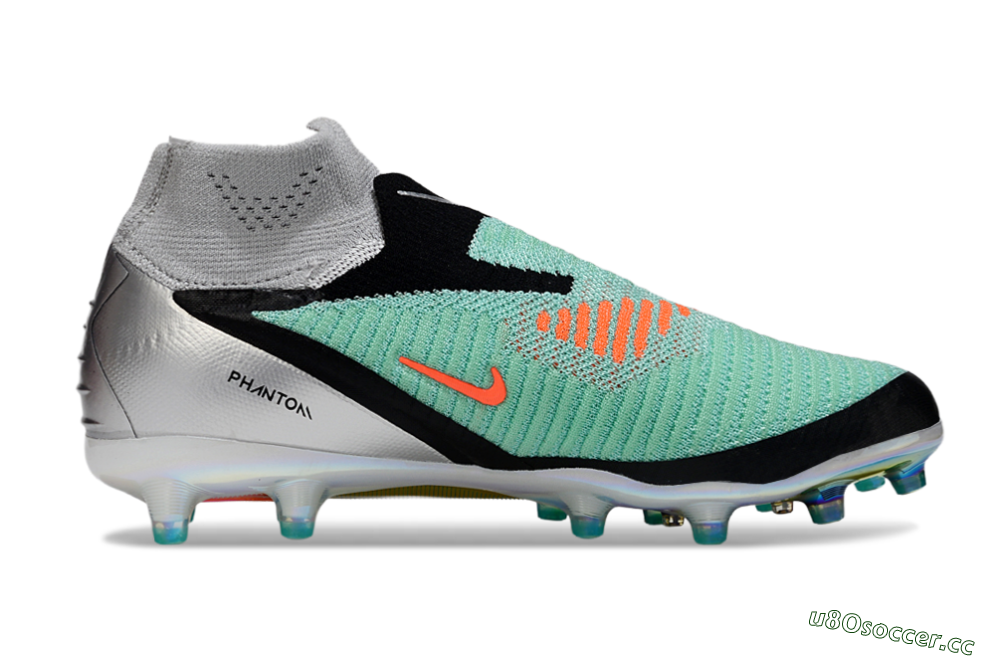 Unisex Nike Phantom 6 High Elite AG Artificial Grass High-Tops Football Boots - Jade/Black/Silver 7