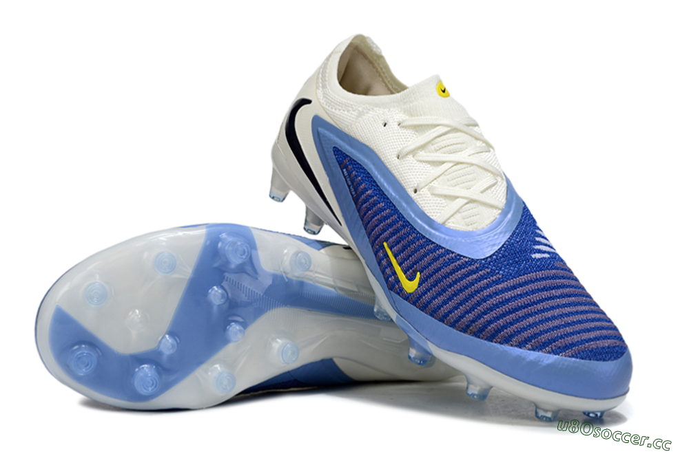 Unisex Nike Phantom 6 Low Elite AG Artificial Grass Low-Tops Football Boots - Blue/White/Black 3