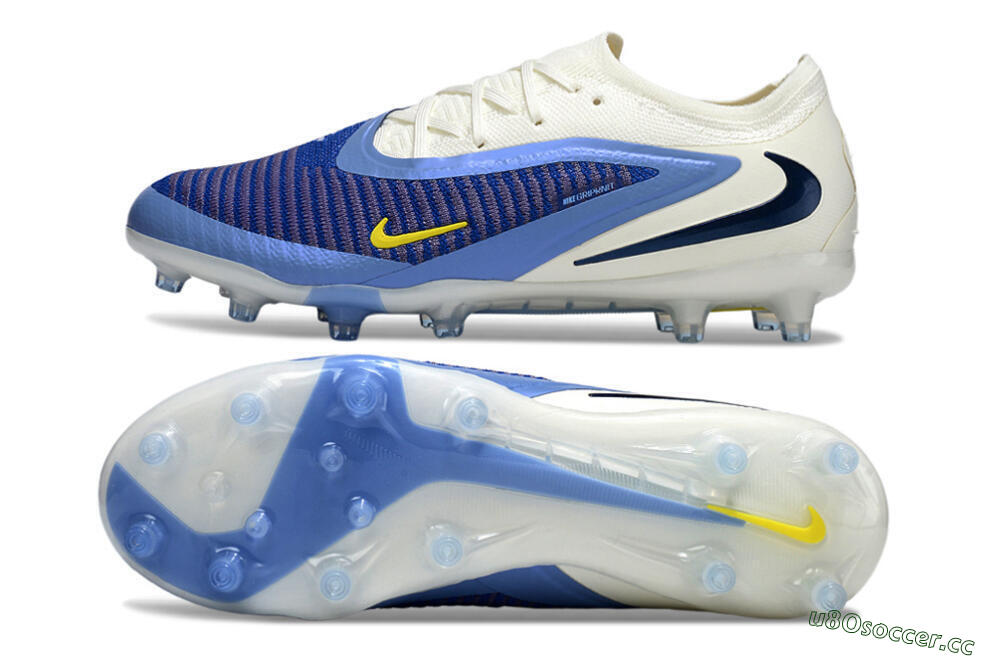 Unisex Nike Phantom 6 Low Elite AG Artificial Grass Low-Tops Football Boots - Blue/White/Black 1
