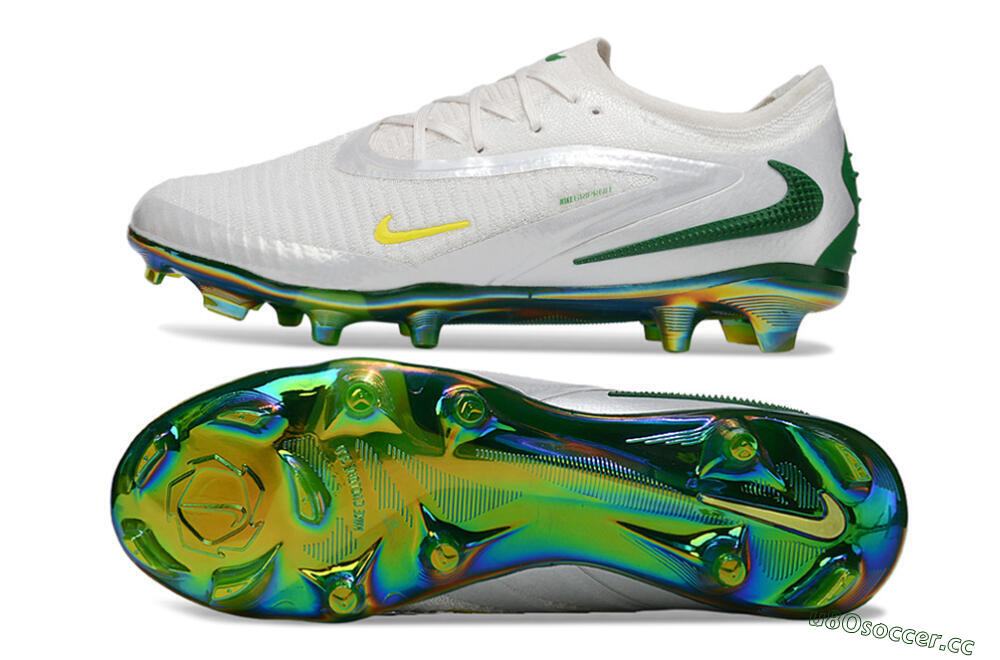 Unisex Nike Phantom 6 Low Elite FG Firm Ground Low-Tops Football Boots - White/Silver/Gold 1