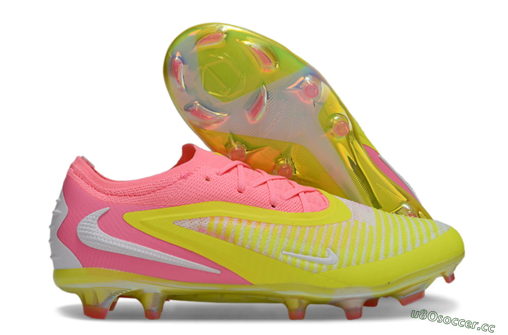 Unisex Nike Phantom 6 Low Elite FG Firm Ground Low-Tops Football Boots - Yellow/Pink/White 2