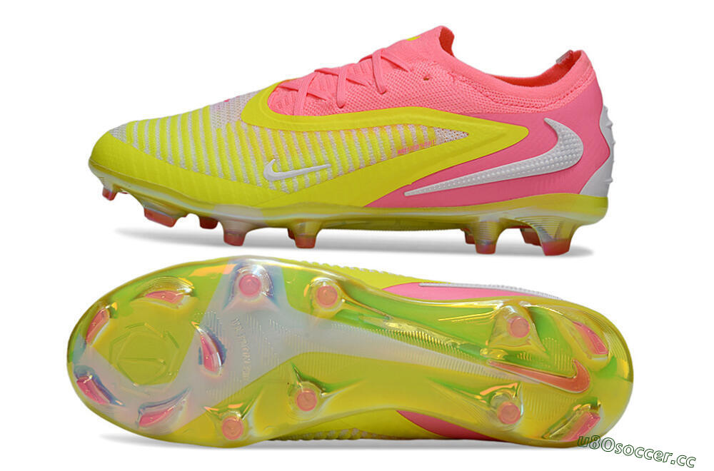 Unisex Nike Phantom 6 Low Elite FG Firm Ground Low-Tops Football Boots - Yellow/Pink/White 1