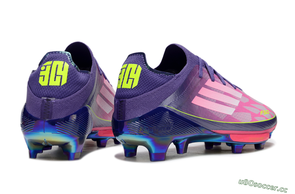 Unisex Adidas F50+ Elite Lightstrike Pro FG Firm Ground Low-Tops Football Boots - Pink/Purple/Yellow 6