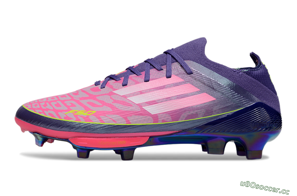 Unisex Adidas F50+ Elite Lightstrike Pro FG Firm Ground Low-Tops Football Boots - Pink/Purple/Yellow 0