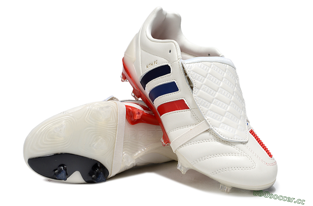 Men's Kith x Adidas Predator Mania Foldover Tongue FG Firm Ground Low-Tops Football Boots - White/Red/Black 3