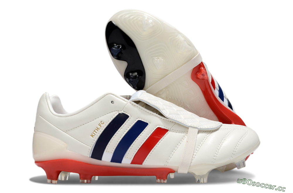 Men's Kith x Adidas Predator Mania Foldover Tongue FG Firm Ground Low-Tops Football Boots - White/Red/Black 2