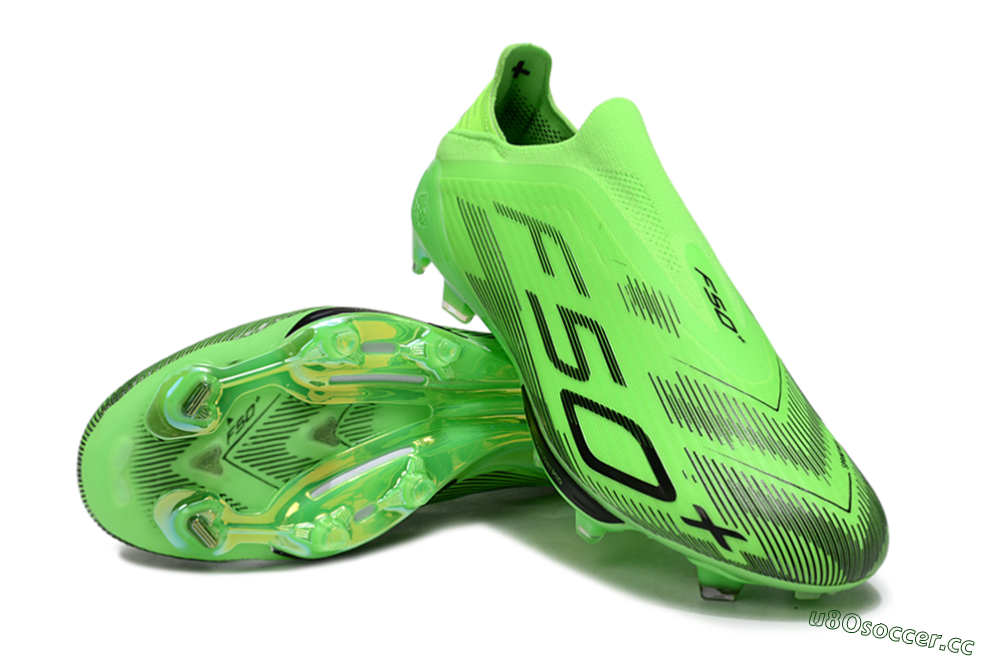 Men's Adidas F50+ Elite Lightstrike Pro Laceless FG Firm Ground Low-Tops Football Boots - Green/Black 3