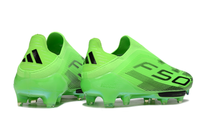 Men's Adidas F50+ Elite Lightstrike Pro Laceless FG Firm Ground Low-Tops Football Boots - Green/Black