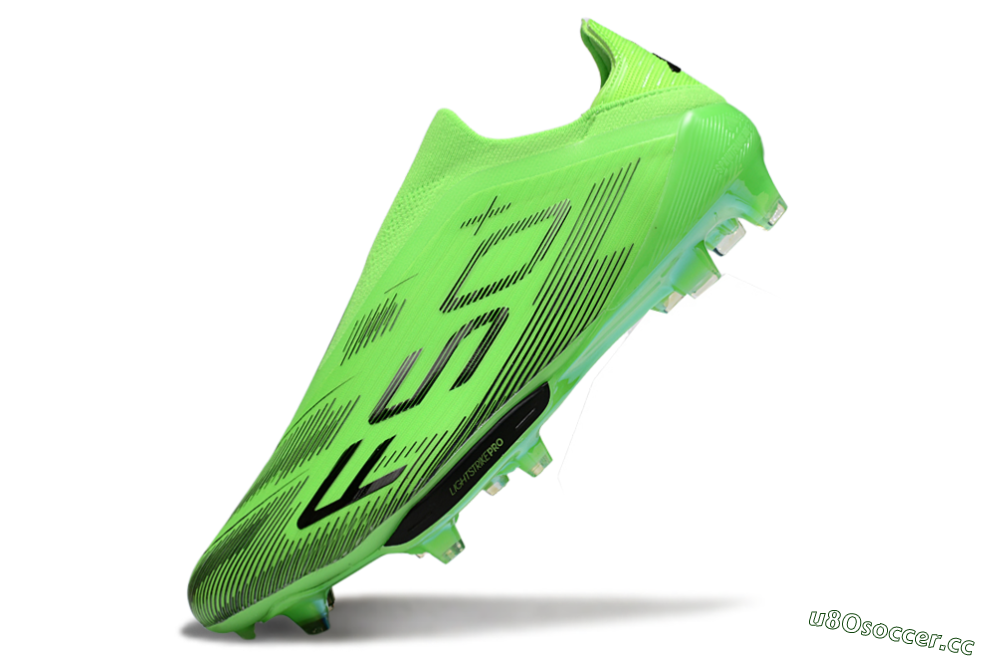 Men's Adidas F50+ Elite Lightstrike Pro Laceless FG Firm Ground Low-Tops Football Boots - Green/Black 5