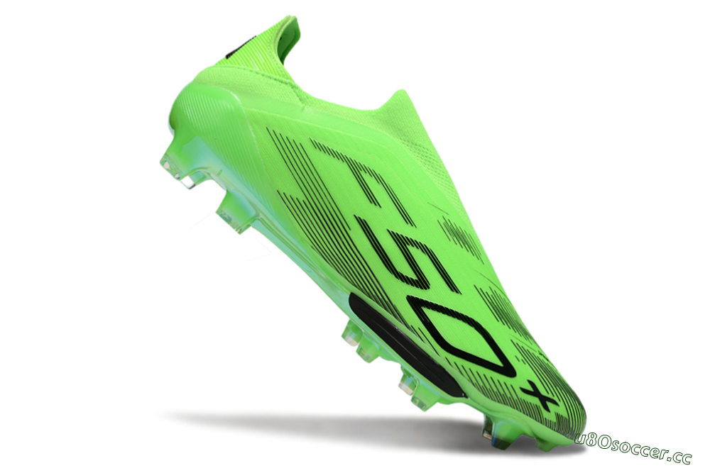 Men's Adidas F50+ Elite Lightstrike Pro Laceless FG Firm Ground Low-Tops Football Boots - Green/Black 4