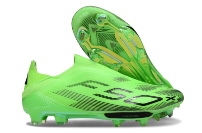 Men's Adidas F50+ Elite Lightstrike Pro Laceless FG Firm Ground Low-Tops Football Boots - Green/Black