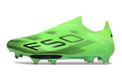 Men's Adidas F50+ Elite Lightstrike Pro Laceless FG Firm Ground Low-Tops Football Boots - Green/Black