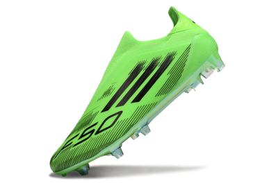 Men's Adidas F50 Elite Laceless FG Firm Ground Low-Tops Football Boots - Green/Black