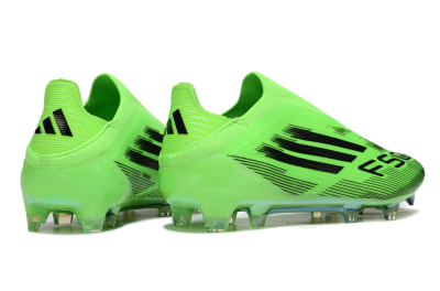 Men's Adidas F50 Elite Laceless FG Firm Ground Low-Tops Football Boots - Green/Black