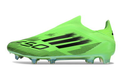 Men's Adidas F50 Elite Laceless FG Firm Ground Low-Tops Football Boots - Green/Black