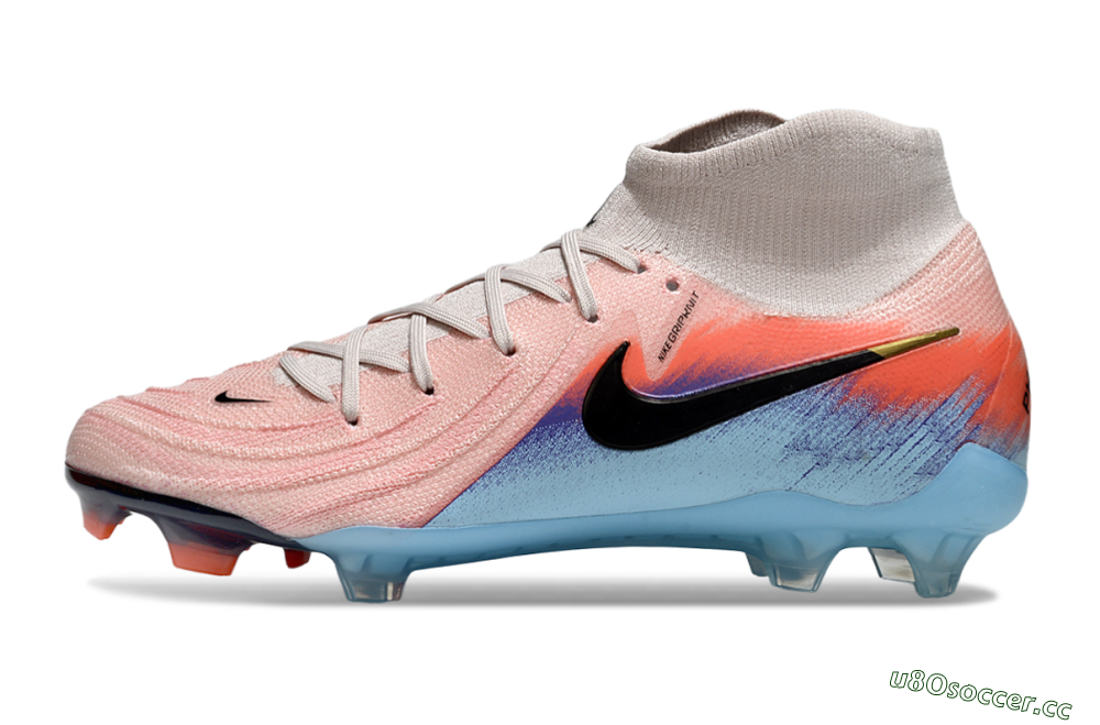 Men's Nike Phantom Luna Elite FG Firm Ground High-Tops Football Boots - Pink/Red/Blue 0