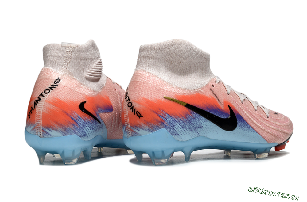 Men's Nike Phantom Luna Elite FG Firm Ground High-Tops Football Boots - Pink/Red/Blue 6