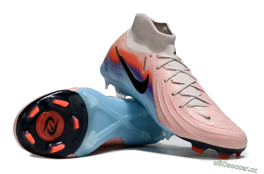 Men's Nike Phantom Luna Elite FG Firm Ground High-Tops Football Boots - Pink/Red/Blue 1