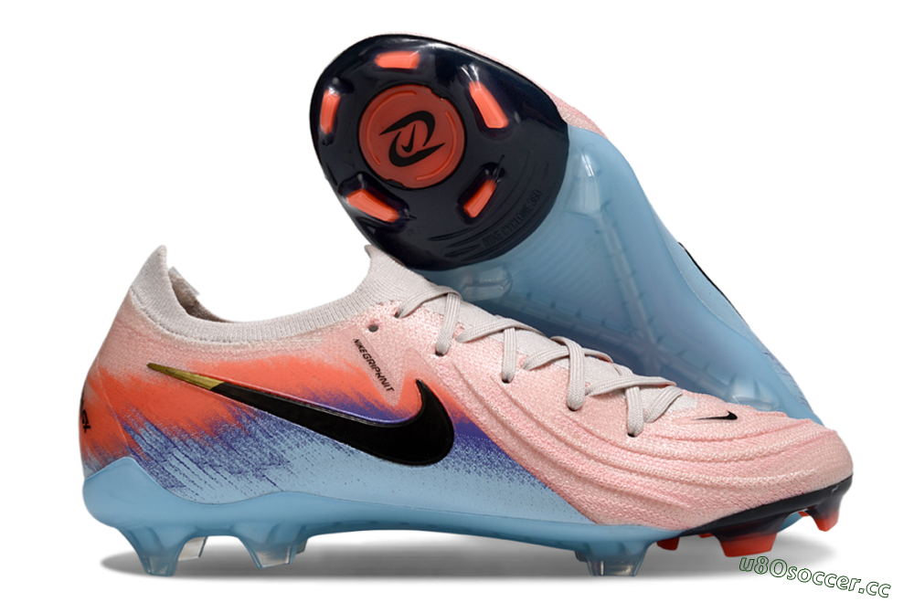 Men's Nike Phantom GX 2 Elite FG Firm Ground Low-Tops Football Boots - Pink/Red/Blue 2