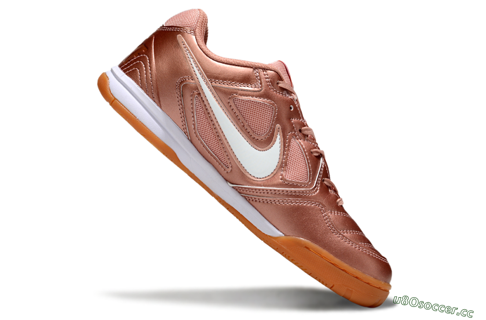 Men's Supreme x Nike SB Gato IC Indoor & Futsal Low-Tops Football Shoes - Gold/White/Brown 4