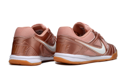 Men's Supreme x Nike SB Gato IC Indoor & Futsal Low-Tops Football Shoes - Gold/White/Brown