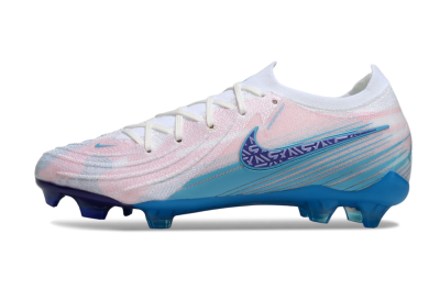 Men's Nike Phantom GX 2 Elite FG Firm Ground Low-Tops Football Boots - White/Pink/Blue