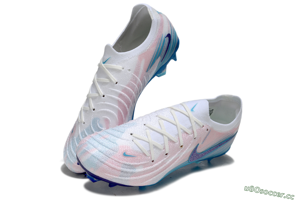 Men's Nike Phantom GX 2 Elite FG Firm Ground Low-Tops Football Boots - White/Pink/Blue 3