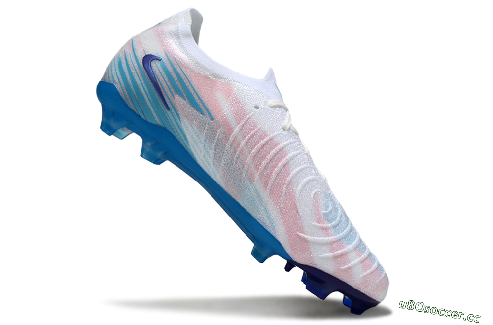 Men's Nike Phantom GX 2 Elite FG Firm Ground Low-Tops Football Boots - White/Pink/Blue 4