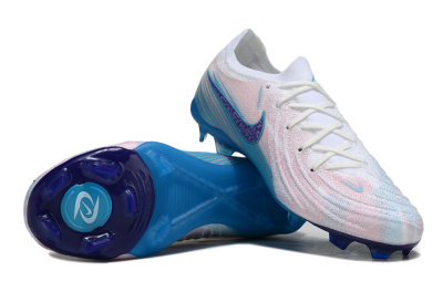 Men's Nike Phantom GX 2 Elite FG Firm Ground Low-Tops Football Boots - White/Pink/Blue