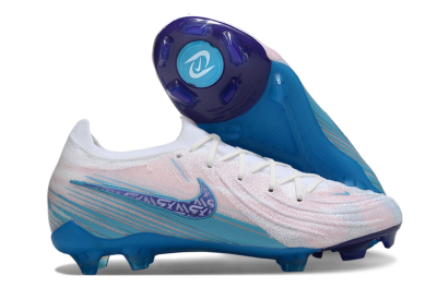 Men's Nike Phantom GX 2 Elite FG Firm Ground Low-Tops Football Boots - White/Pink/Blue