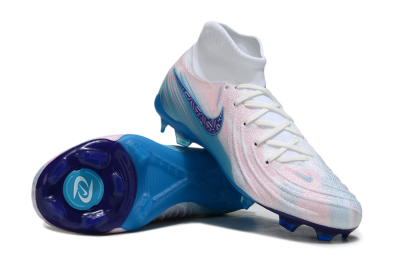 Men's Nike Phantom Luna Elite FG Firm Ground High-Tops Football Boots - Pink/White/Blue