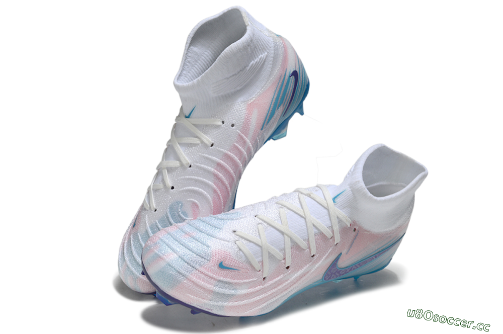 Men's Nike Phantom Luna Elite FG Firm Ground High-Tops Football Boots - Pink/White/Blue 3