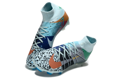 Unisex Nike Air Zoom Mercurial Superfly 10 Elite FG Firm Ground High-Tops Football Boots - Blue/Red/Black