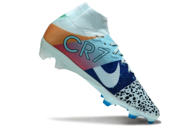 Unisex Nike Air Zoom Mercurial Superfly 10 Elite FG Firm Ground High-Tops Football Boots - Blue/Red/Black