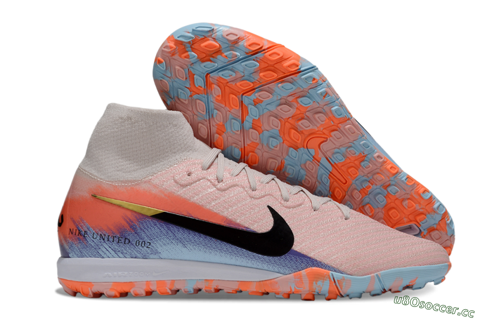 Unisex Nike Air Zoom Mercurial Superfly 10 Elite TF Artificial Turf High-Tops Football Shoes - Pink/Red/Blue 2