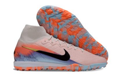 Unisex Nike Air Zoom Mercurial Superfly 10 Elite TF Artificial Turf High-Tops Football Shoes - Pink/Red/Blue