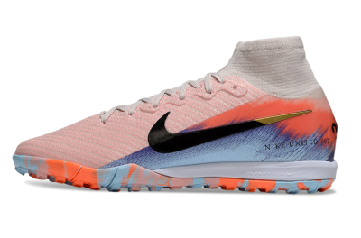 Unisex Nike Air Zoom Mercurial Superfly 10 Elite TF Artificial Turf High-Tops Football Shoes - Pink/Red/Blue