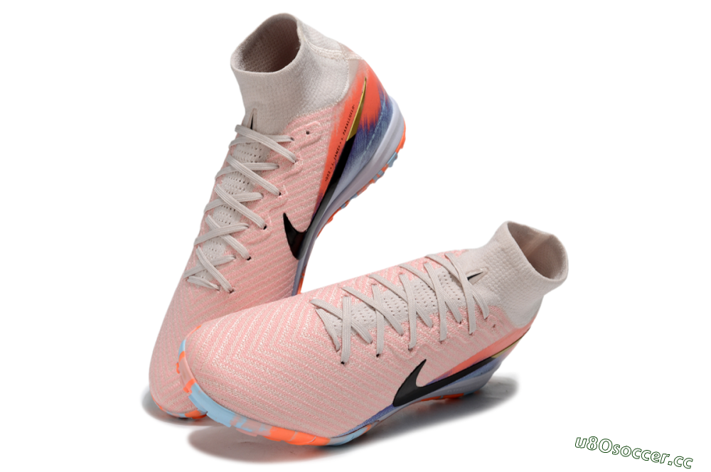 Unisex Nike Air Zoom Mercurial Superfly 10 Elite TF Artificial Turf High-Tops Football Shoes - Pink/Red/Blue 3