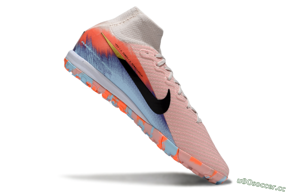 Unisex Nike Air Zoom Mercurial Superfly 10 Elite TF Artificial Turf High-Tops Football Shoes - Pink/Red/Blue 4