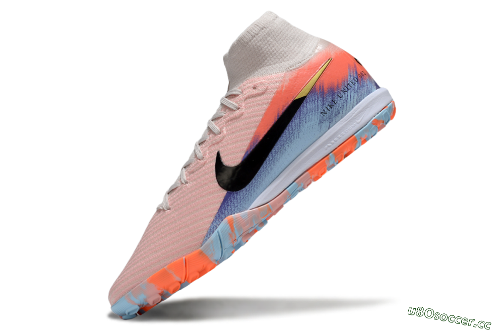Unisex Nike Air Zoom Mercurial Superfly 10 Elite TF Artificial Turf High-Tops Football Shoes - Pink/Red/Blue 5