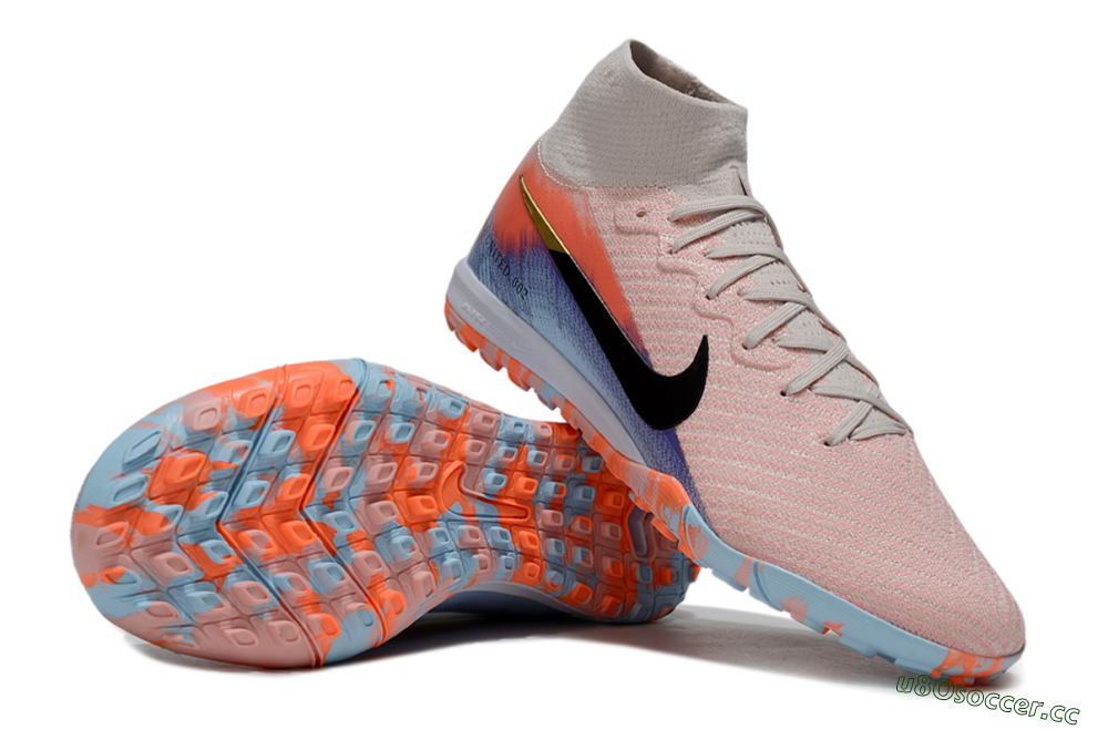 Unisex Nike Air Zoom Mercurial Superfly 10 Elite TF Artificial Turf High-Tops Football Shoes - Pink/Red/Blue 1
