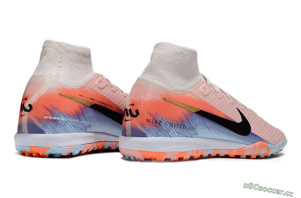Unisex Nike Air Zoom Mercurial Superfly 10 Elite TF Artificial Turf High-Tops Football Shoes - Pink/Red/Blue 6