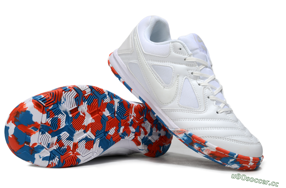Men's Supreme x Nike SB Gato IC Indoor & Futsal Low-Tops Football Shoes - White/Blue/Red 1
