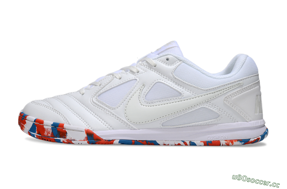 Men's Supreme x Nike SB Gato IC Indoor & Futsal Low-Tops Football Shoes - White/Blue/Red 0