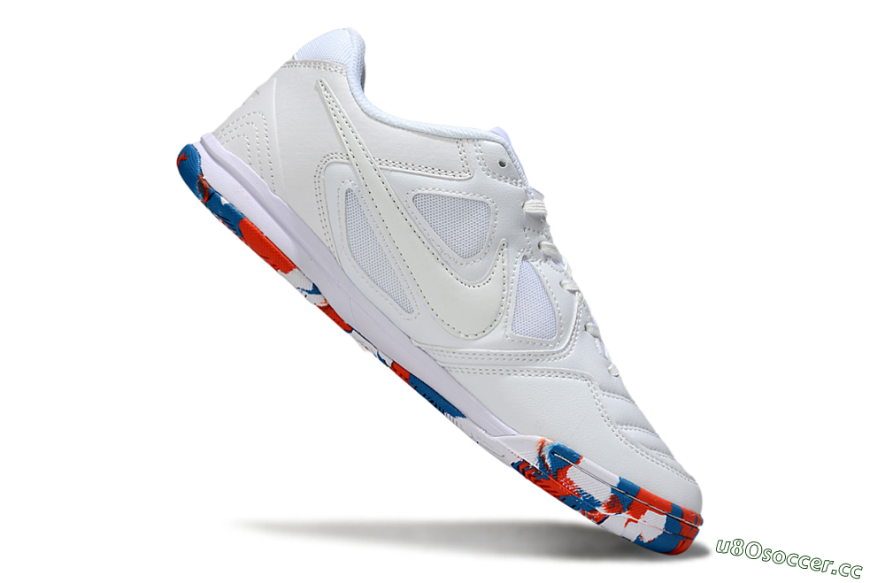 Men's Supreme x Nike SB Gato IC Indoor & Futsal Low-Tops Football Shoes - White/Blue/Red 4