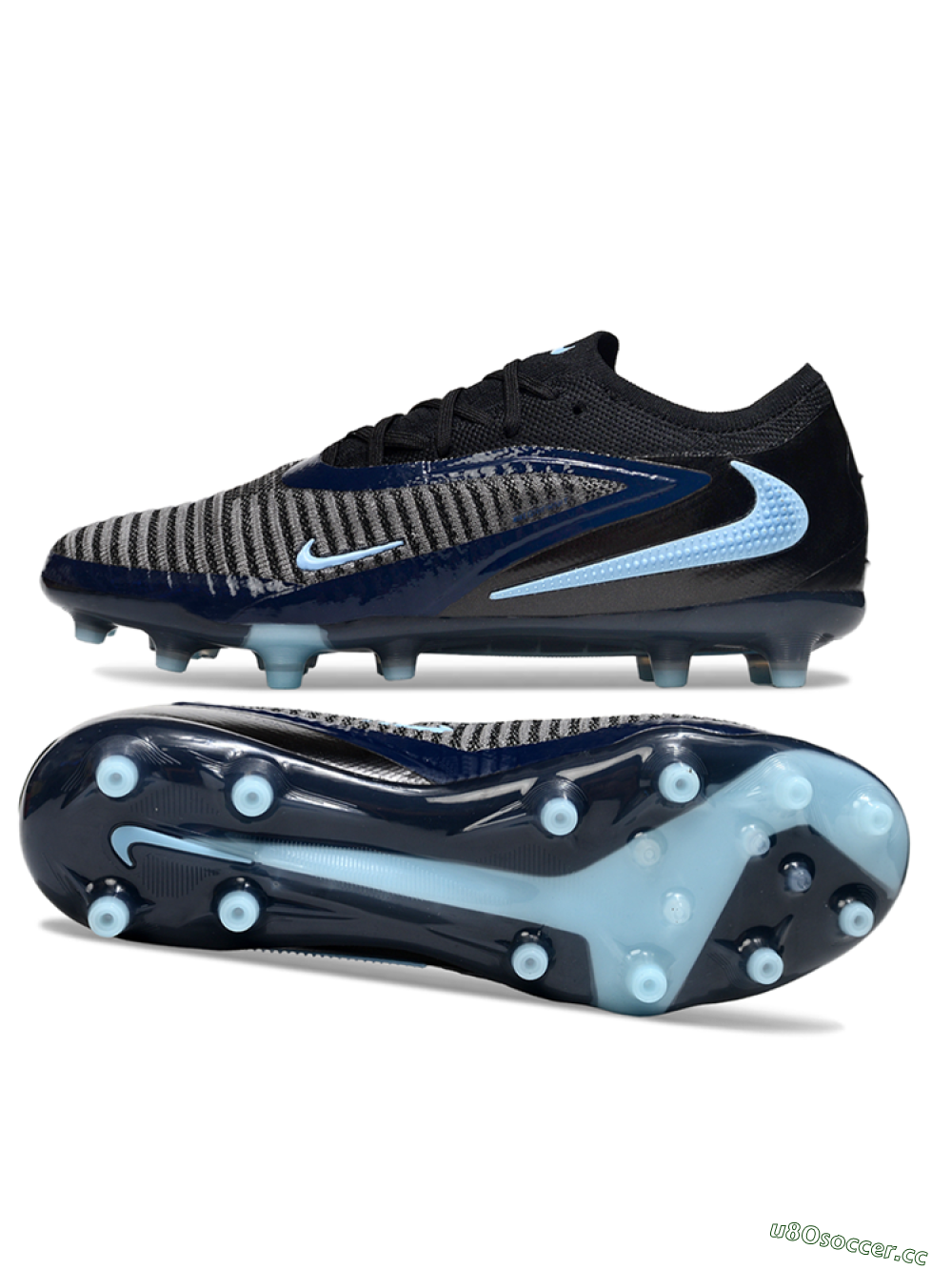 Men's Nike Phantom 6 Low Elite AG Artificial Grass Low-Tops Football Boots - Grey/Black/Jade 1