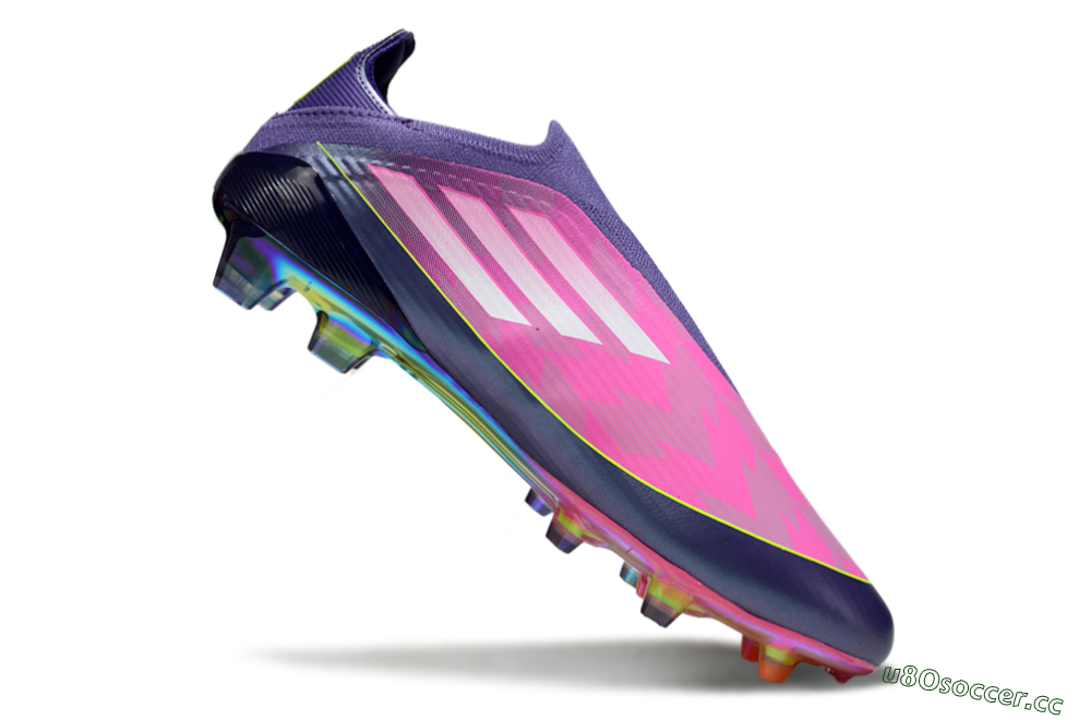 Unisex Adidas F50 Elite Laceless FG Firm Ground Low-Tops Football Boots - Pink/Purple/Yellow 5