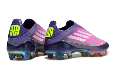 Unisex Adidas F50 Elite Laceless FG Firm Ground Low-Tops Football Boots - Pink/Purple/Yellow