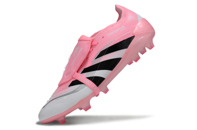 Unisex Adidas Predator 25 Foldover Tongue FG Firm Ground Low-Tops Football Boots - Pink/White/Black