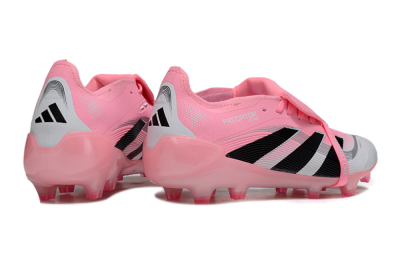 Unisex Adidas Predator 25 Foldover Tongue FG Firm Ground Low-Tops Football Boots - Pink/White/Black
